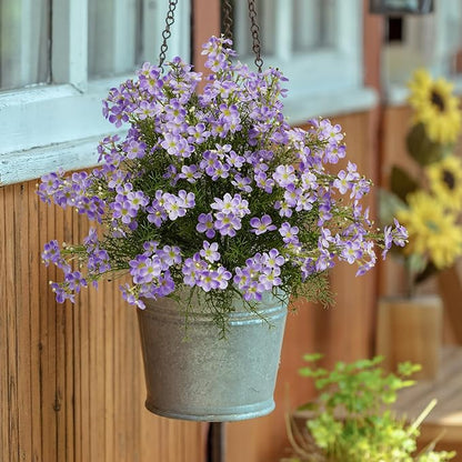 Spring Decorations for Home Fake Flowers Hydrangea Artificial Plants Indoor Mantle Decor Plastic Flowers Artificial Plants Outdoor Garden Decor Hanging Plants 6pcs（Purple） Flowers