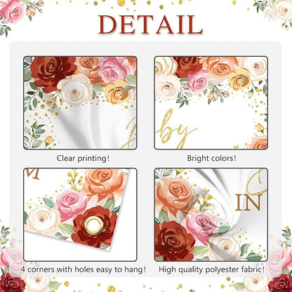 Avezano Baby in Bloom Backdrop for Girl Blush Floral Baby Shower Party Decorations Banner Sweet Girl Baby in Bloom Photography Background Photo Shoot Props