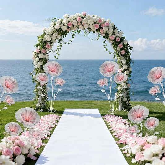 Giant Flowers for Decoration, 5.58 ft Artificial Silk Flower for Wedding Birthday Baby Shower Christmas Party Banquet Background Decor, Home Décor Backdrop Hotel Shop Display Props, Grey Pink