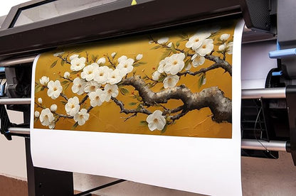 Plum Blossom Prints Wall Art for Living Room Yellow and White Wall Decor for Bedroom Big Canvas Wall Art for Office Size 29 x 58 Inch