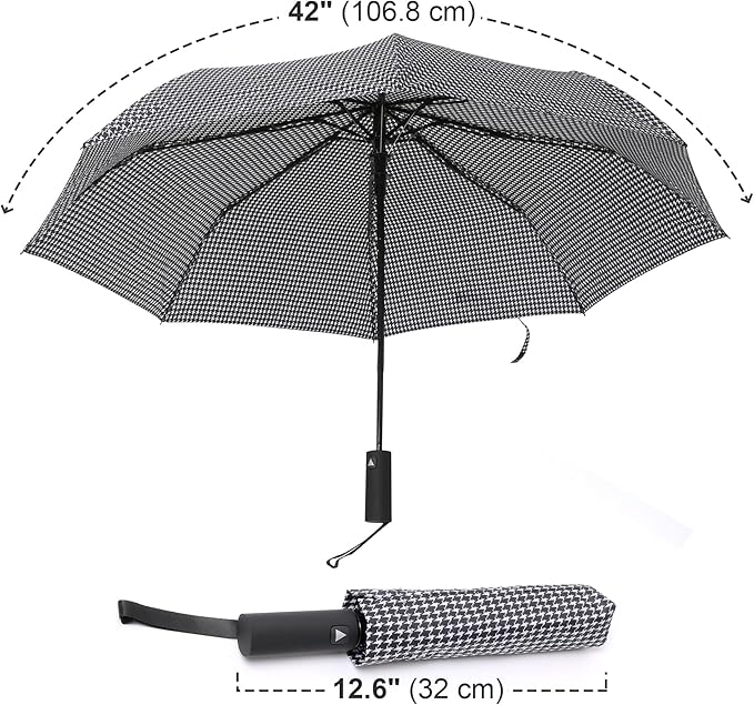 Nollia Windproof Automatic Travel Umbrella, Compact Portable with Reinforced Ribs for Sun & Rain
