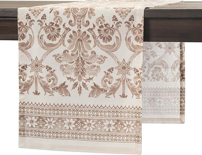 Maison d' Hermine Table Runner 100% Cotton Single Layer Table Runners 90 inches Long for Thanksgiving Christmas Decorations Home Kitchen Dining Party Wedding (Allure, 14.5" x 90")