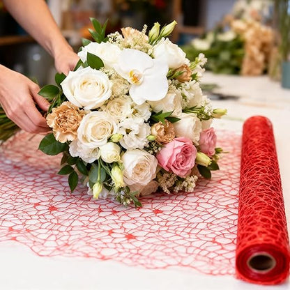 42cm*5Yards Papel Coreano para Flores, White Korean Wrapping Paper, Pearl Mesh Floral Wrapping Paper(Pure White)