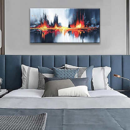 Abstract Wall Art Print Artwork Modern Minimalist Canvas Wall Art Decor Artwork Painting Black Red Gold Abstract Wall Decor Picture For Bedroom Kitchen Corridor Bathroom Decoration 20" X 40"