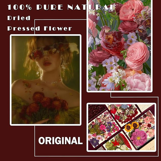85Pcs Dried Pressed Flowers for Resin Molds, Real Natural Bulk Dry Floral Leave for DIY Art Crafts, Epoxy Jewelry, Candle, Soap Making, Nails Decors Gifts