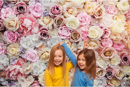 Roses Flowers Backdrop Valentines Day Pink Red Rose Photography Background Various Floral Roses Backdrop Decors for Birthday Wedding Baby Shower Anniversary Children Adults Studio Backgrounds 15x8ft