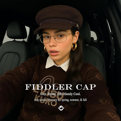 Funky Junque Newsboy Hat for Women – Trendy Greek Fisherman Cap, Classic Women's Baker Boy Newsies Hat, Ladies Fashion Caps