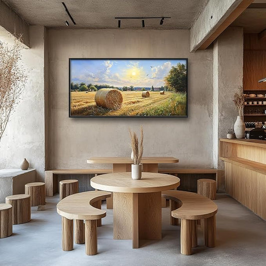 Farmhouse Large Wall Art Ructic Farm Landscape Pictures Wall Decor Country Nature Canvas Prints Painting Framed Artwork Home Decoration for Dining Room Living Room Kitchen 60"x30"