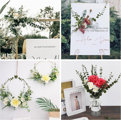 50pcs Eucalyptus Leaf Stem Simulated Green Plants, Wedding Home Office Center Flower Decoration, DIY Vase Flower Arrangement (Eucalyptus Leaf stem)