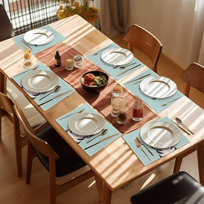 Funny Cat Placemats Set of 6,Washable Heat Resistant 12×18 Inch Linen Table Mats,Place Mats for Party Outdoor Dining Décor