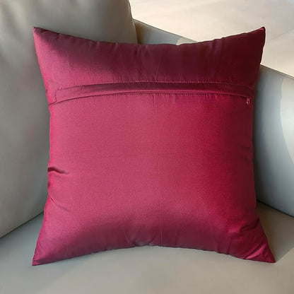 Bella's Giftshop 3D Sunflower Decorative Throw Pillow Covers for Bed Sofa Couch Car, Accent Floral Taffeta Cushion Cover, Handmade Pillow Cases Living Room Decor, 17x17 Inch-Burgundy
