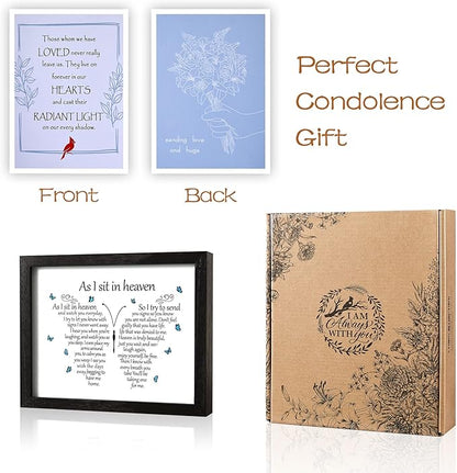 WOODEXPE Sympathy Gift LED Memorial Shadow Box 8x10 Memorial Gifts for Loss of Loved One (Butterfly Black)