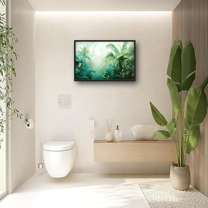 Tropical Jungle Large Decor Wall Art Forests Landscape Framed Pictures for Living Room, Nature Scenery Oversized Canvas Print Painting Modern Extra Large Framed Artwork for Bedroom Office 36"x24"