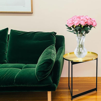 SITUMEIZI 15PCS Pink Artificial Roses Silk Flowers Fake Roses Realistic Bouquet Long Stem with Gift Box for Mother's Gift Day Home Party Wedding Decorations