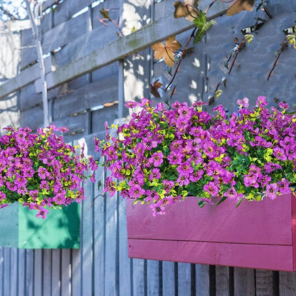 14 Bundles Fake Mums Fake Plants Artificial Mums for Outdoors Artificial Flowers for Yard Porch Home Garden Fall Indoor Outdoor Decor(Purple)