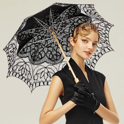 BABEYOND Lace Umbrella Parasol Vintage Wedding Bridal Umbrella for Decoration Photo Lady Costume Tea Party