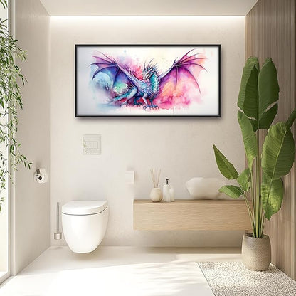 Framed Large Pictures Wall Art for Living Room, Dragon Oversized Wall Decor Dragon Canvas Print Painting Modern Extra Large Framed Artwork for Bedroom Office 60"x30"