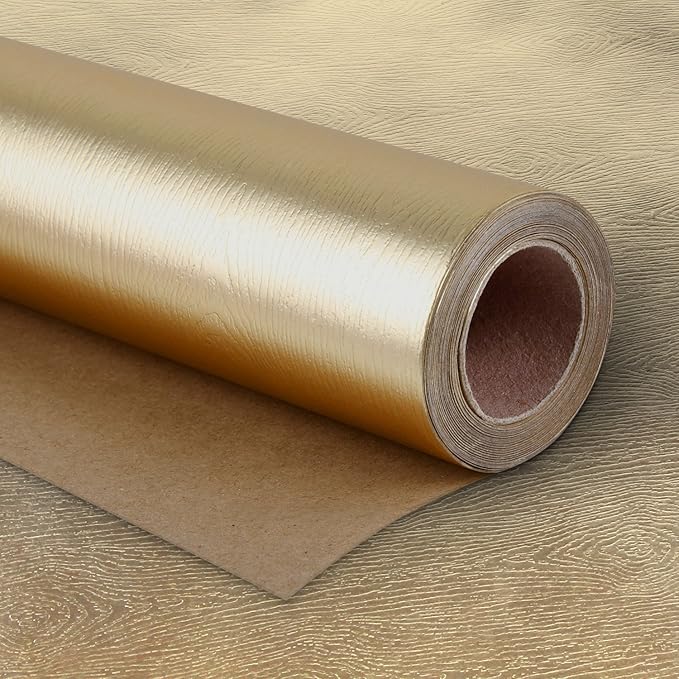 WRAPAHOLIC 30 Inch Gold Wrapping Paper Roll - Jumbo Roll Basic Texture Matte Gold for Birthday, Holiday, Wedding, Baby Shower Wrap - 30 inch x 16.5 feet