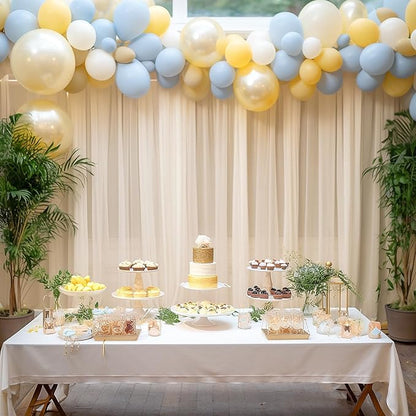10x10 Champagne Tulle Backdrop Curtains for Parties, Sheer Backdrop Curtain Wedding Photo Background Drapes for Baby Shower Photography Birthday Party