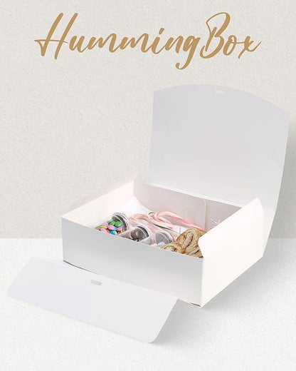 HummingBox Floral Gift Box Set of 16 - Gift Boxes for Presents & gifting on weddings, birthdays & more - Easy to Assemble Floral Gift Boxes With Lids & Ribbon Closure - Decorative Boxes With Lids