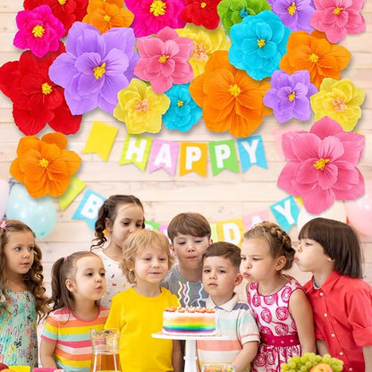 Giant Paper Flowers Artificial Large Paper Flower Decoration for Handcrafted Wall Backdrop Christmas Mexican Wedding Graduation Bridal Shower Birthday Party Supplies(Mexican Fiesta,12 Pcs)