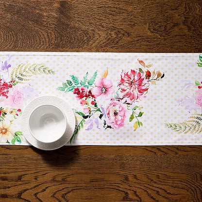 Maison d' Hermine Tablerunners 100% Combed Cotton Premium Table Runner Decorative Table Cover for Home, Kitchen, Dining, Parties & Camping, Summer Joy, Double Layer - (14.5"x72")