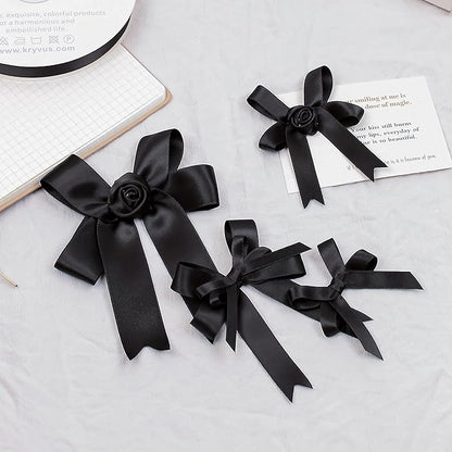 Double Faced Black Satin Ribbon, 3/8 Inch X 25 Yards Polyester Ribbon for Gift Package Wrapping, Crafts, Bow Making, Sewing, Flower Bouquet, Wedding Party Decor