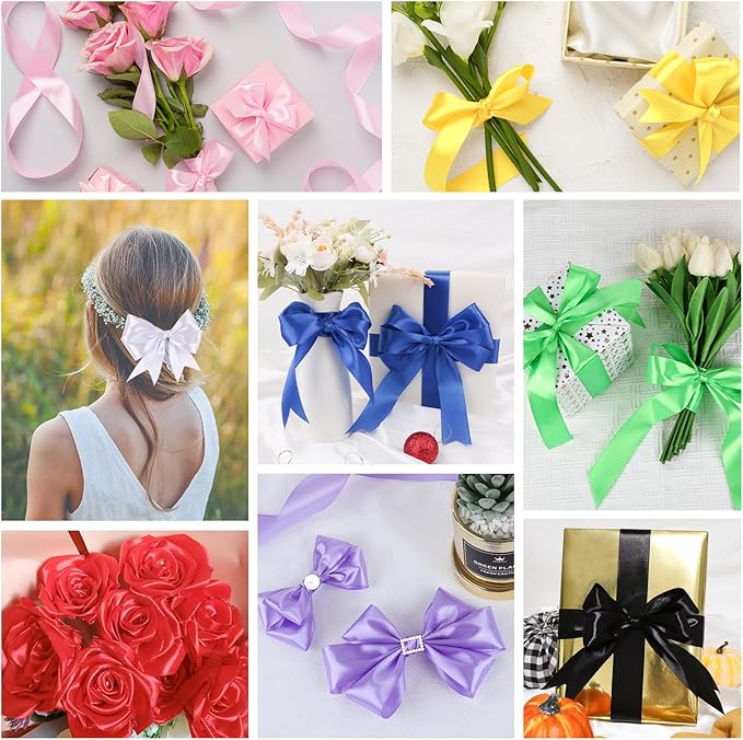 NESCCI 800 Yards Ribbon,1-1/2 Inch Satin Ribbon,Single Face Satin Ribbons, Perfect for Gift Wrapping,Wedding Decoration,Handmade Bows,Wrapping Bouquet and More