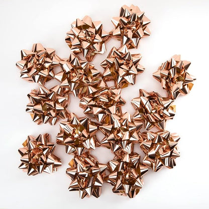 CHOIEO 15 Pcs Gift Bows Assortment, Decor for Christmas, Birthdays, Weddings, Holiday Embellishments, Presents, Wrapping Paper, Anniversaries, Baby Showers, Bridal Showers, Hanukkah (Rose Gold)