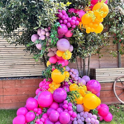 Hot Pink Balloons Different Sizes, 123 Packs Matte Magenta Balloons, Pack of 18 12 10 5 Inch Pink Balloons Garland Arch Kit for Valentine's Day Birthday Wedding Princess Theme Decorations