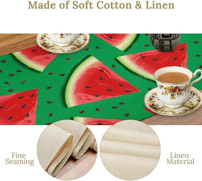 Watermelon Table Runner,Summer Fruit Tropical Birthday Party Decoration Dining Room Home Kitchen Table Decor 13 x 90In