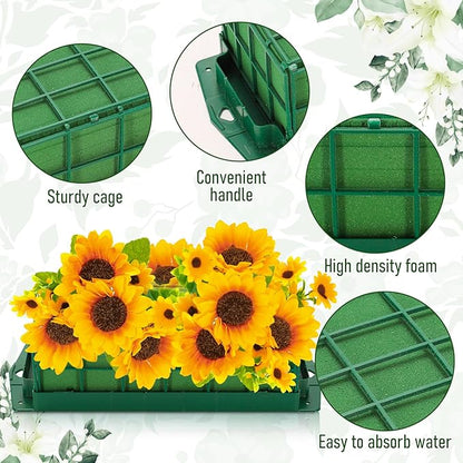 JarThenaAMCS 6Pcs Floral Foam Cage Rectangle Foam Bricks for Flower Arrangements with Tape for DIY Fresh or Artificial Flowers Wedding Birthday Parties Decor