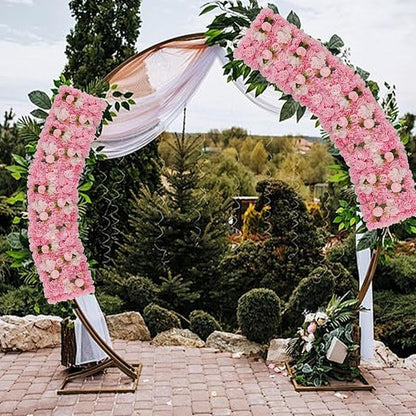 6PCS Artificial Flower Wall Panel - 16 x 24 inch 3D Flower Wall Backdrop Decoration Pink Roses Wall for Home Party Wedding Anniversary Birthday Photo Arrangement