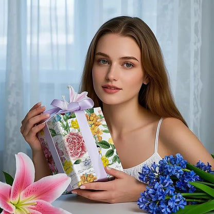 WRAPAHOLIC Floral Wrapping Paper Roll - Mini Roll - 17 Inch x 33 Feet - Garden Flower Wrapping Paper, Perfect for Girls Women Birthday, Wedding, Bridal Shower