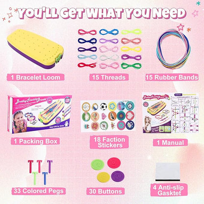 VIDIBESTY Stretchy Bracelet Making Kit for Girls 6-12, Elastic String DIY Arts & Crafts Bulk Toy Set, Friendship Jewelry Maker Tool, Popular Christmas Birthday Gifts for Kids Ages 7 8 9 10 11(112PCS)