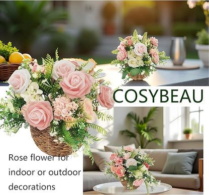 Artificial Flowers 25pcs Roses, Shade of Peach Foam Fake Rose Faux Flower for DIY Wedding Bouquets Bridal Shower Centerpieces Floral Arrangements Party Tables Home Decorations