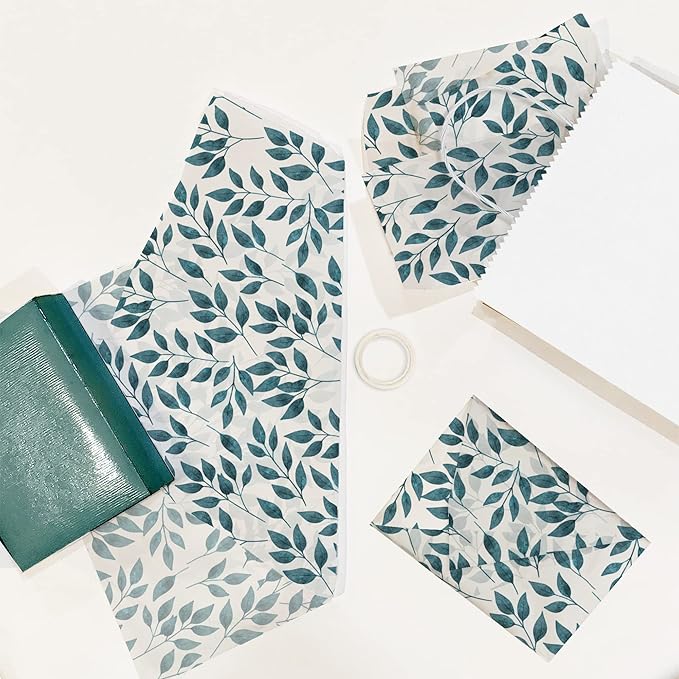 Teardrop Leaves Printed Tissue Paper for Gift Bags or Boxes and Wrapping - Bulk Decorative Art Tissue Paper for Packaging and Gifting | 24 Sheets 20" x 30"