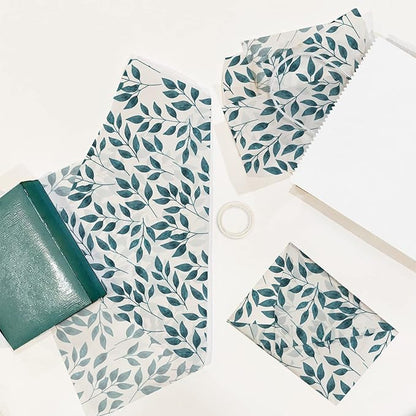 Teardrop Leaves Printed Tissue Paper for Gift Bags or Boxes and Wrapping - Bulk Decorative Art Tissue Paper for Packaging and Gifting | 24 Sheets 20" x 30"