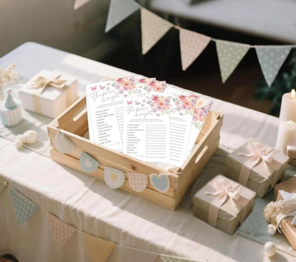 Baby in Bloom Baby Shower Games, Floral The Price is Right Game for 30 Guests with Game Cards, Gender Reveal, Baby Shower Supplies & Decorations (DV21)