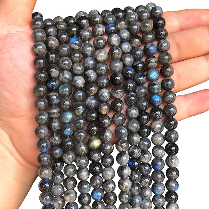 10MM 36PCS Natural Labradorite Gemstone Crystal Spacer Loose Beads for Jewelry Making DIY Bracelet 15 Inches 1 Strand A Grade