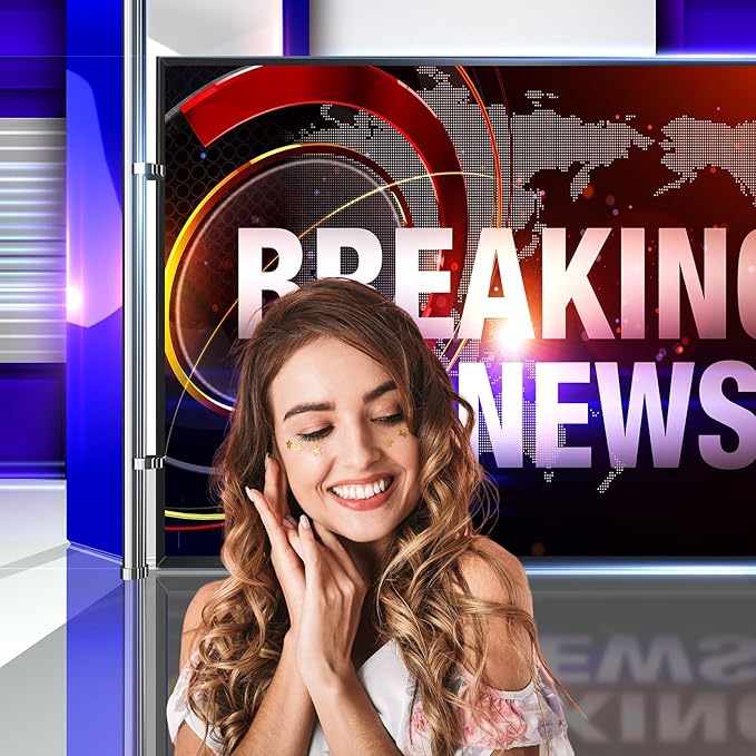 News Broadcast Hall Backdrop Studio TV Breaking News Background News Room Broadcasting Photography Background Program Record News Report Business Newsman Backdrop Kids Portrait Photo Props 8x6ft