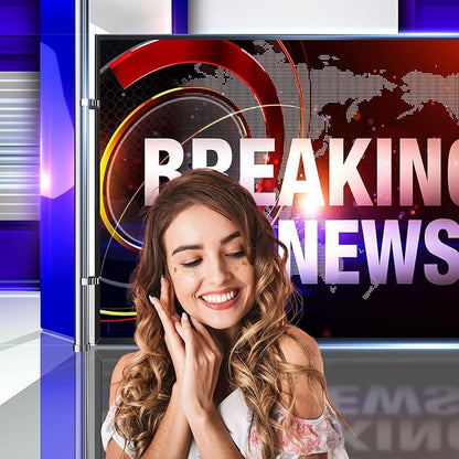 News Broadcast Hall Backdrop Studio TV Breaking News Background News Room Broadcasting Photography Background Program Record News Report Business Newsman Backdrop Kids Portrait Photo Props 8x6ft