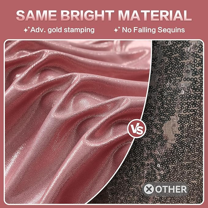 gogoparti 20x10FT Rose Gold Sequin Backdrop Curtain - 4 Panels of 5x10FT Wrinkle-Free Glitter Drapes for Photography, Birthdays, Weddings & Graduations