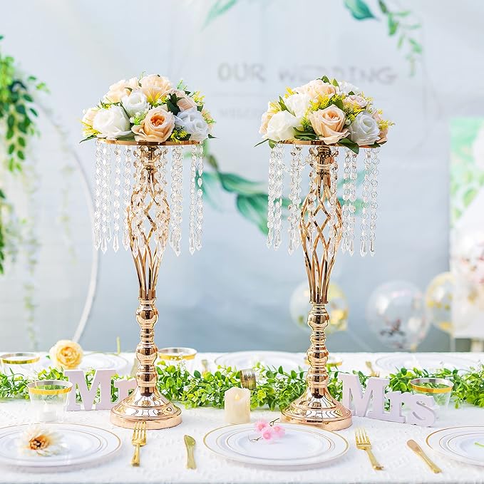 Flower Centerpieces for Wedding Tables: Wedding Table Decorations Peachy Champagne & White Flower Balls Centerpieces for Engagement Cerebration Party Center Pieces 10 Packs