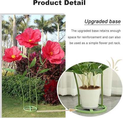 5.9 Ft Large Paper Artificial Flowers,Giant Flowers for Decoration,Standing Huge Handcrafted Poppy Flowers for Garden,Hotel,Office,Photography Props,Wedding,Art Gallery,Shop Window Display(B-Red)