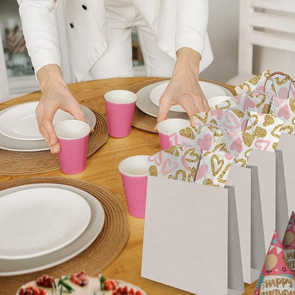 Pro Supply Global Pink and Gold Hearts Printed Tissue Paper for Valentine's Day Gift Bags or Boxes and Wrapping - Bulk Decorative Art Tissue Paper for Packaging and Gifting | 24 Sheets 20" x 30"