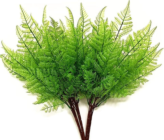 Artificial Fern Plants, PASYOU Fake Greenery Shrubs Plastic Bushes Grass Shrub Leaves Bush Home Indoor Outdoor Garden Verandah Wedding Party Décor Table Arrangement Decoration Planter Filler 4 Bunches