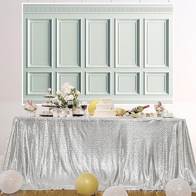 AOFOTO Vintage Room Inside Backdrop Classic French Frame Light Green Walls Photo Background for Wedding Bridal Shower Party Banner Home Headboard Decor Wall Photo Studio Booth Props 8x6ft