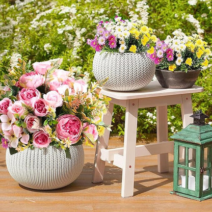 ASTRYAS 4 Packs Artificial Fake Flowers, Pink Flowers Artificial Peony Silk Fake Peonies Bouquet Table Centerpiece for Spring Summer Wedding Shower Party Home Decoration(Pink)
