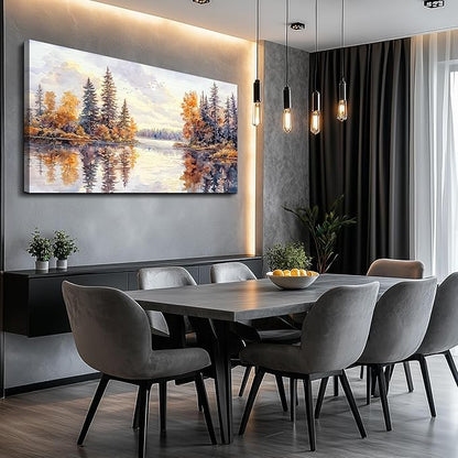 PHAOHUAXM Large Natural Landscape Wall Art For Dining Room Apartment Abstract Ink Landscape Painting Wall Decoration Living Room Bedroom Office Artwork Pictures Home Decoration Aesthetics 30x60 In